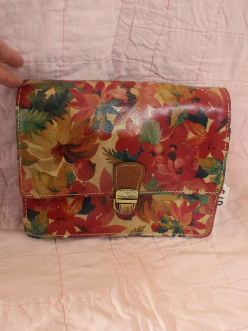 Patricia Nash Multicolor Floral Leather Flap Bag 0079